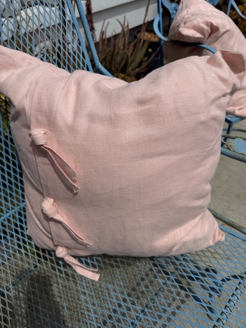 Blush Pink Linen Throw Pillow Covers - Set of 3 - Picture 5 of 8